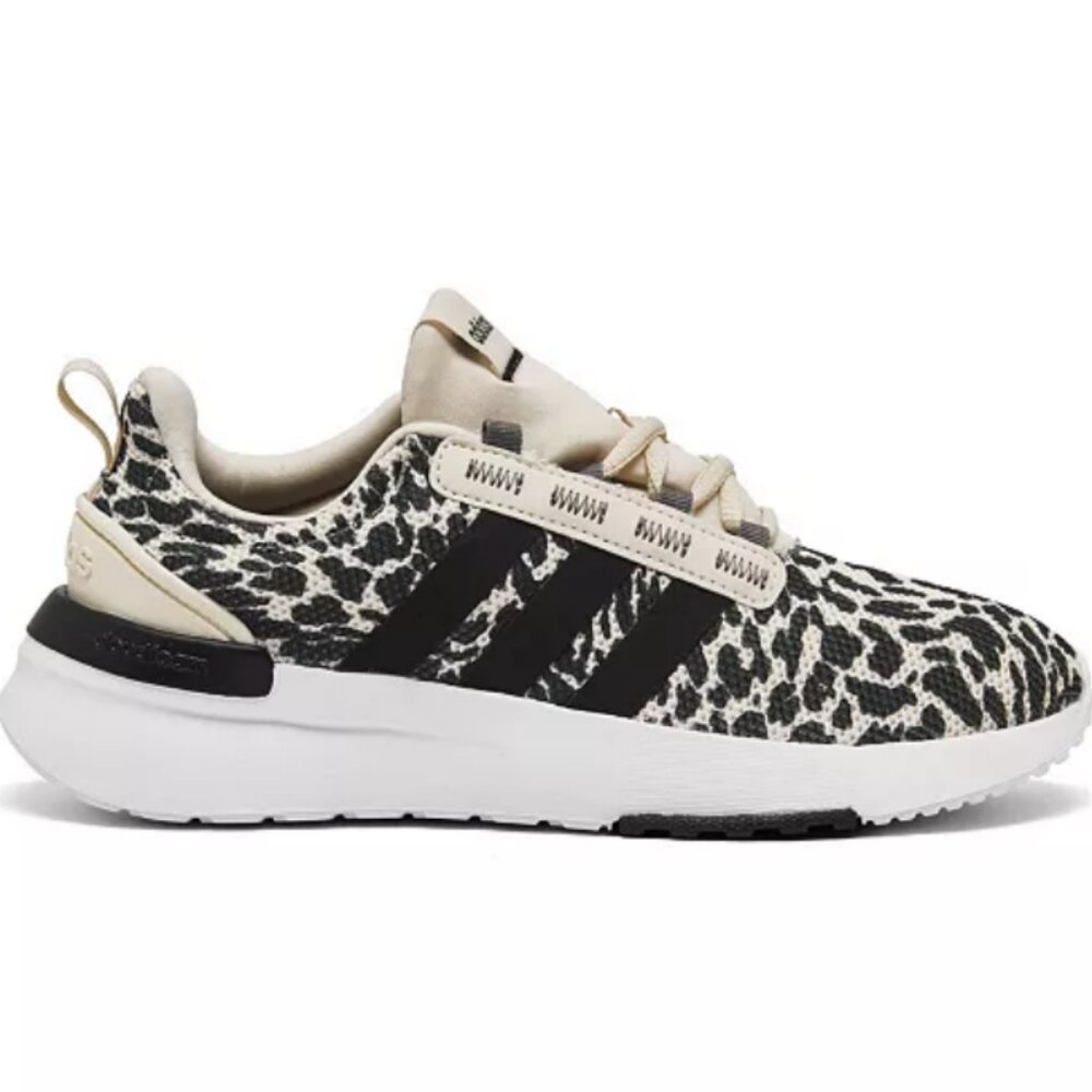 Adidas Racer TR21 Running Sneakers Animal Print White & Black US Women 8/ Men 7
